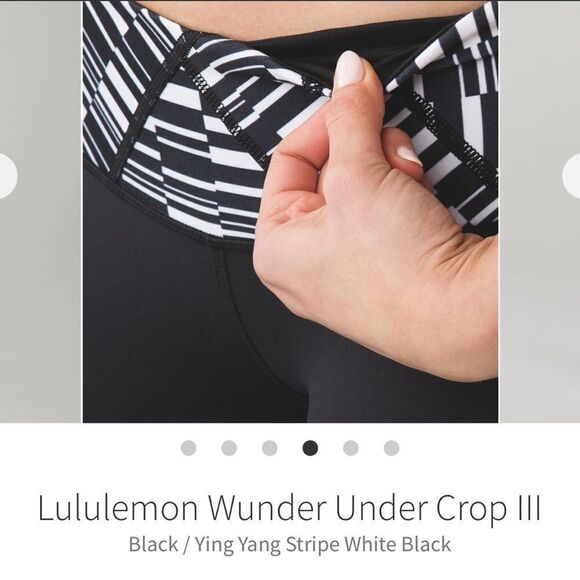 Lululemon Wunder Under Crop III
Black / Ying Yang Stripe White Black Size‎ 6 - Picture 4 of 7